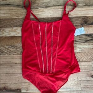 Auden Red Chemise with Gold Accents